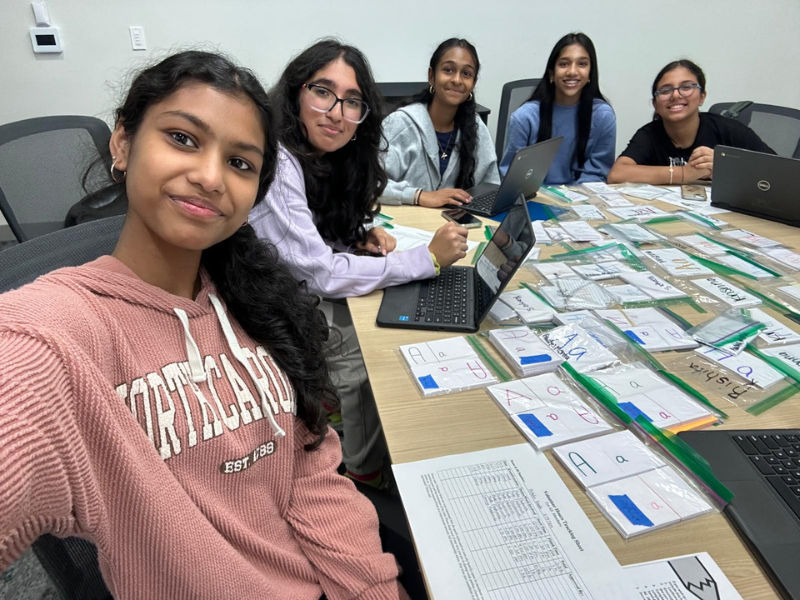 Students collaborating on a project