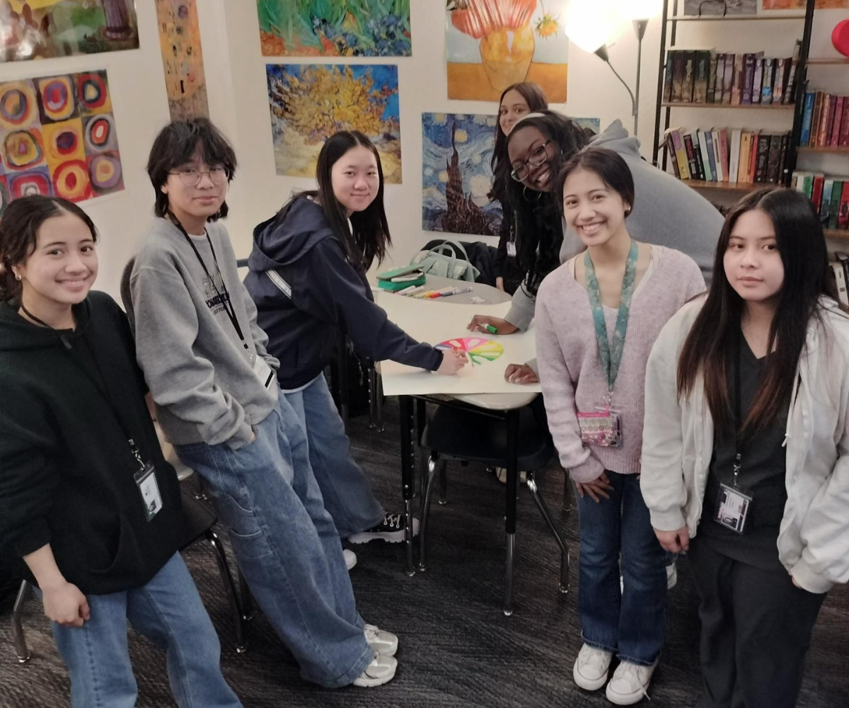 Students collaborating on a project